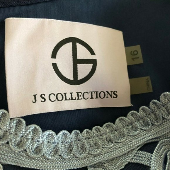 JS COLLECTIONS Soutache Mesh Trumpet Evening Dress - Picture 3 of 8